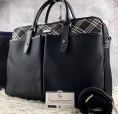 値下BURBERRYバーバリーチェック柄　ビジネスバッグ　ショルダーメンズのサムネイル