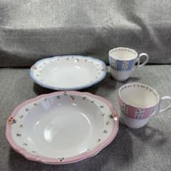 ノリタケ トゥルーラブ カレー皿 マグカップ ピンク ブルー