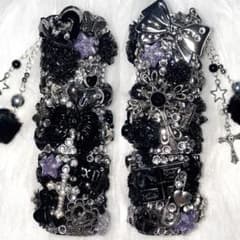 ★iQOSケース デコ black×silver チャーム付き (現品限り)のサムネイル