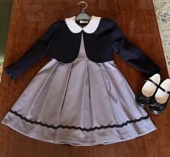 ☆美品：フォーマルワンピ ＆黒靴 卒園式＆入学式130cm☆のサムネイル