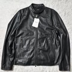 未使用 タグ付き セオリー スタンドカラー ラムナッパレザー 