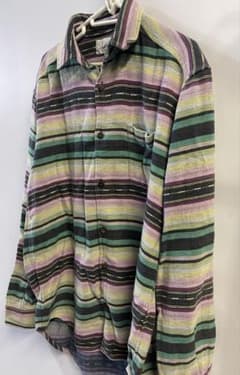 【90s】tela WE ARE ORIGIN 総柄ボーダーシャツ Ｌチチカカのサムネイル