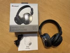 【ほぼ未使用】Monoyoi 有線無線両用ヘッドホン Y17 ブラックのサムネイル