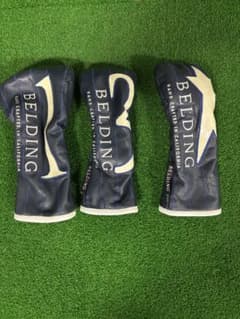 美品BELDING ドライバー用、3番、⭐︎ヘッドカバー 3点セットネイビー 