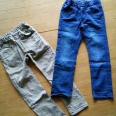 UNIQLO総ゴムデニム2本set Ｓ(110～125）のサムネイル