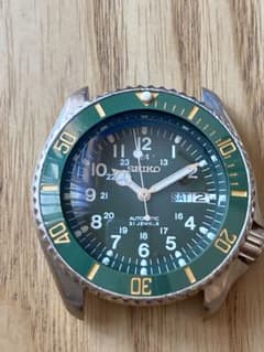 SEIKO 自動巻き時計 本体 グリーン文字盤 21石 - メルカリ