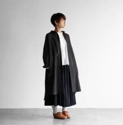 最終値下】希少 huis ウォッシャブルウールロングシャツ ダークグレー