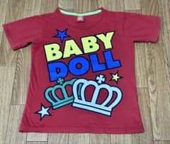 BABYDOLL ベビードール Tシャツ 130 赤 王冠ロゴ 半袖のサムネイル