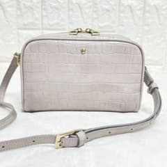 未使用♡TOPKAPIクロコ型押しレザーショルダーバッグ 軽量ラウンド 