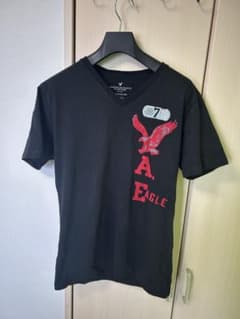 AMERICAN EAGLE Vネック Tシャツ 黒 Mのサムネイル