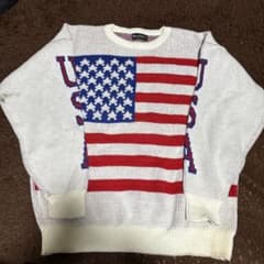 USA spare time 90s アメリカ国旗 ニット large - メルカリ
