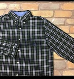 CHAPS 長袖ネルシャツ M 緑系 チェック柄のサムネイル