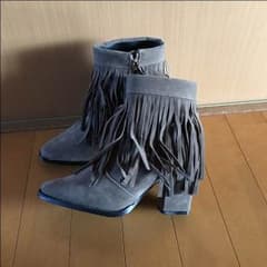 未使用 フリンジショートブーツのサムネイル