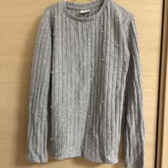 ZARA KIDS パール付き リブニット グレーのサムネイル