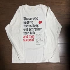 メッセージプリント 長袖Tシャツ ホワイトのサムネイル