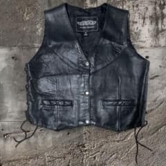UNIK Leather Apparels 本革バイカーサイドレースアップ 古着 - メルカリ