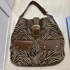 Y2K J&M DAVIDSON ゼブラ柄 ハラコ ショルダーバッグのサムネイル