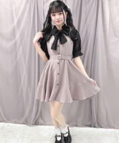 ROJITA ベルト付きペプラムフレア半袖ワンピースのサムネイル