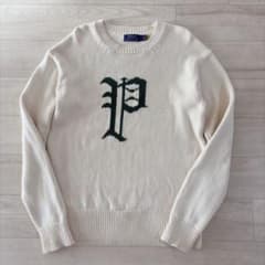 レア　Polo Ralph Lauren Pロゴ　レターマン ニット セーター レア Polo Ralph Lauren Pロゴ レターマン ニット セーター - メルカリ
