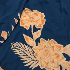 roxy ブルー　花柄　センタースリットパンツ　M相当のサムネイル