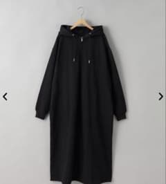 黒 フード付き ロングワンピースのサムネイル