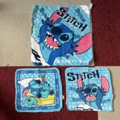 【レトロ】ディズニー スティッチ ハンドタオル 3枚セット（ループ付き含む）のサムネイル