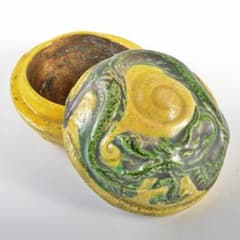 茶道具　京焼　黄交趾　龍文　香合　楽銘　C　R6318B 茶道具 京焼 黄交趾 龍文 香合 楽銘 C R6318B - メルカリ