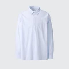 【M】UNIQLO C ブロードオーバーサイズシャツ 青ストライプのサムネイル