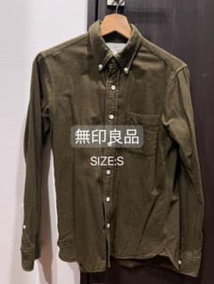 無印良品 ボタンダウンシャツ Sサイズ オリーブグリーン