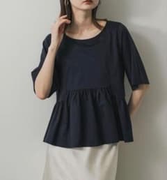 tシャツ クルーネックペプラムフリルトップ レディースのサムネイル