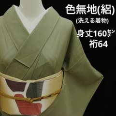 夏着物(絽)　(洗える色無地 (丸に木瓜 刺繍一つ紋)　抹茶色系　) 夏着物(絽) (洗える色無地 (丸に木瓜 刺繍一つ紋) 抹茶色系 ) | Mercari