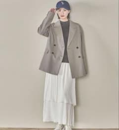 LAKOLEティアードプリーツロングスカート ホワイトのサムネイル