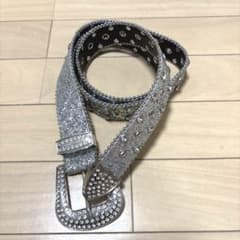 ラインストーン装飾 シルバー ベルト キラキラ Y2K ヒップホップのサムネイル