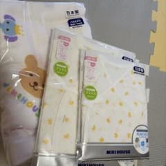 ち*＊様 早い者勝ち❣️ミキハウス 短肌着 コンビ肌着 バスタオル　セット 新生のサムネイル