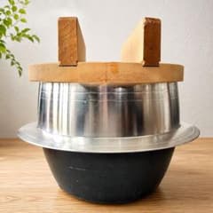 3.5升 アルミ羽釜 木蓋付きセット 口径30cm 業務用 炊飯釜 かまど
