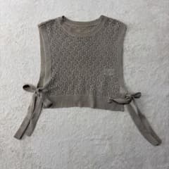 アルシーヴ ニットベスト ビスチェ 透かし編み ベージュ 美品 - 5