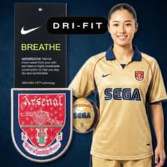 NIKE ナイキ　アーセナル　稲本潤一　SEGA ユニフォーム 美品 ナイキ アーセナル ユニフォーム 金 M メンズ サッカー レア SEGA