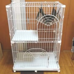 猫ケージ　アイリスオーヤマ　2段　未使用のハンモック付のサムネイル