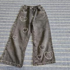 ブラック ハート刺繍デニムのサムネイル