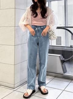grl グレイル　アシンメトリーデニムパンツ　gn106 ブルーのサムネイル