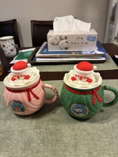 クリスマス マグカップ 2個セット サンタ蓋付きのサムネイル