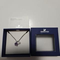 Swarovski 花モチーフ ネックレス パープル フラワー クリスタル 紫 
