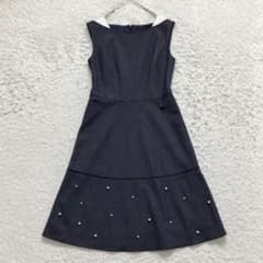 未使用級✨近年✨ルネ Rene ワンピース デニム ストレッチ 洗える パール 未使用級✨近年✨ルネ Rene ワンピース デニム ストレッチ 洗える