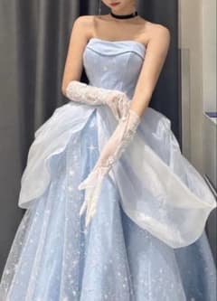 プリンセスドレス コスプレ衣装 水色 星柄のサムネイル