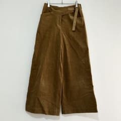 n1602 【シビリゼ 】コーデュロイ ワイドパンツ 38 キャメル バックゴム