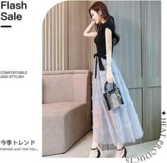 Women's Tulle Dress, Chiffon Floral Print Dress, Open Back, Loose Fit