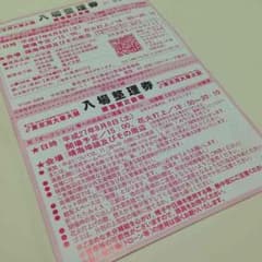 東京湾大華火祭☆入場整理券(ペア＋未就学児2人のサムネイル