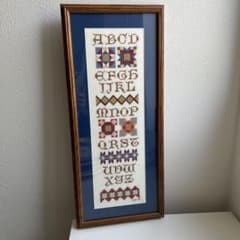 アンティーク 刺繍 額装 アート ブロカント - メルカリ