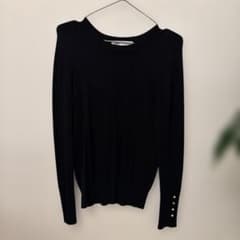 ZARA 黒 長袖ニットセーター Mのサムネイル