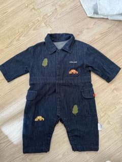 ダークデニム ロンパース 車と木刺繍のサムネイル